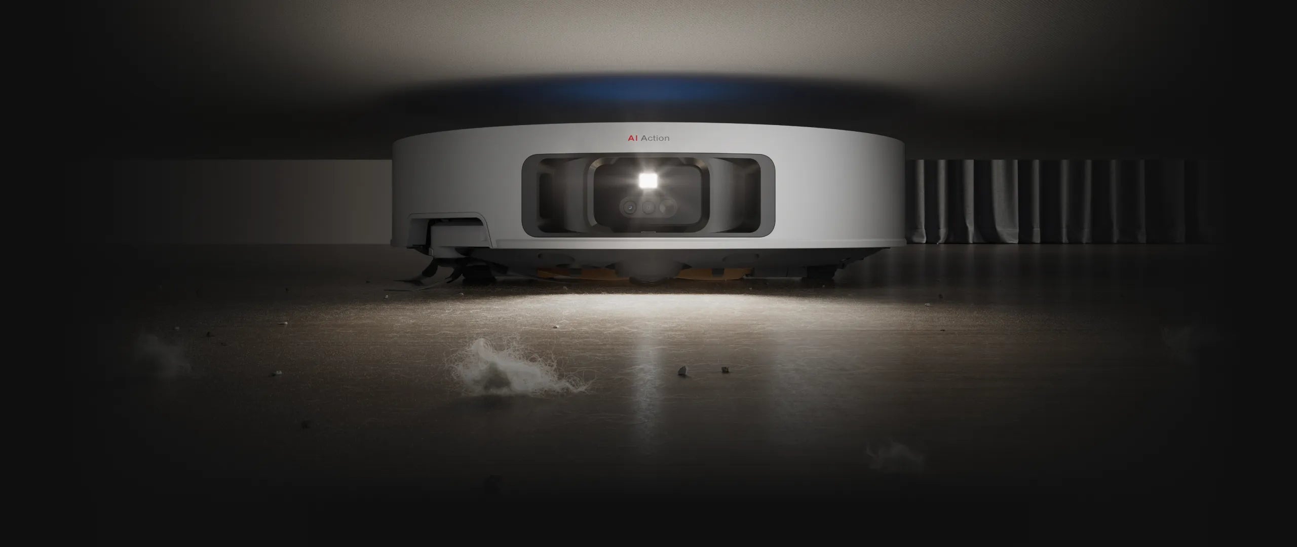 Robot avec lumière LED pour environnements sombres