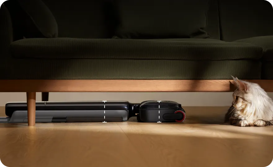 Dreame T12 Pro doté d'un design ultra-plat de 9,85 cm* pour un nettoyage sans effort sous les meubles