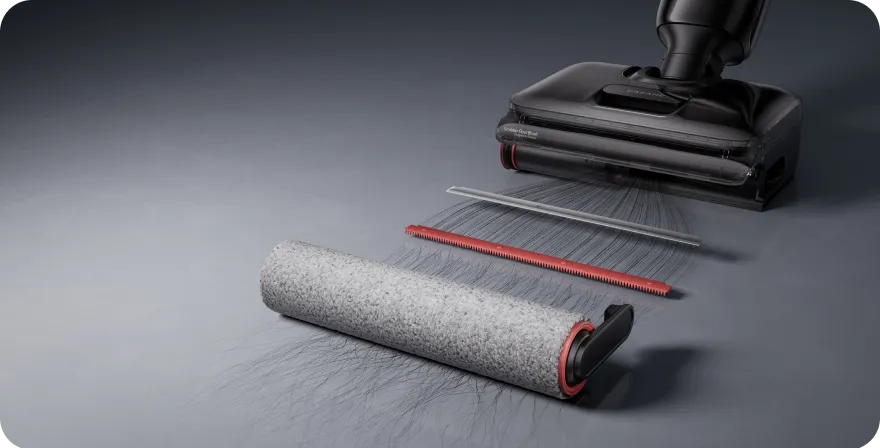 Dreame T12 Pro utilise un système à double racleur pour une brosse toujours propre