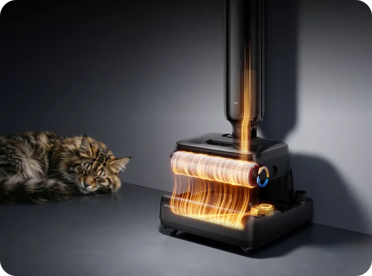 Dreame T12 Pro sèche la brosse efficacement en seulement 5 minutes avec de l'air chaud à 95 °C*