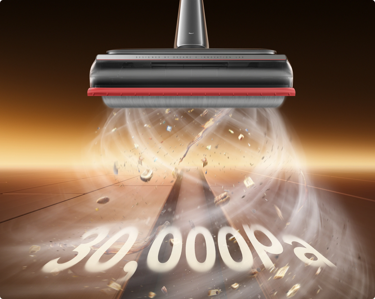 T16 Pro Heat cleaning wet and dry floor debris with 30,000Pa suction