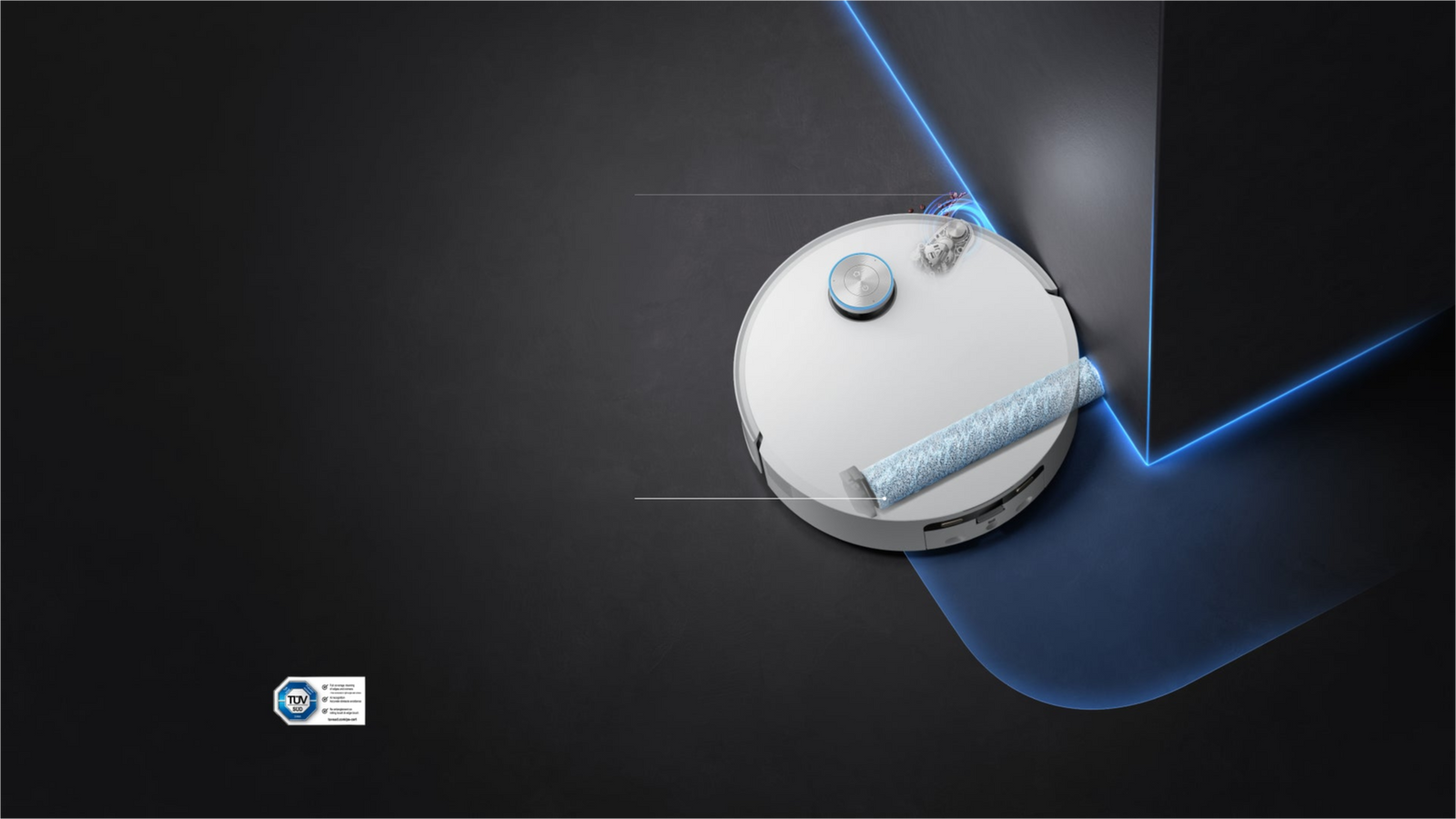 Dreame Aqua10 Ultra Roller Complete nettoyage étendu atteint coins et bords cachés