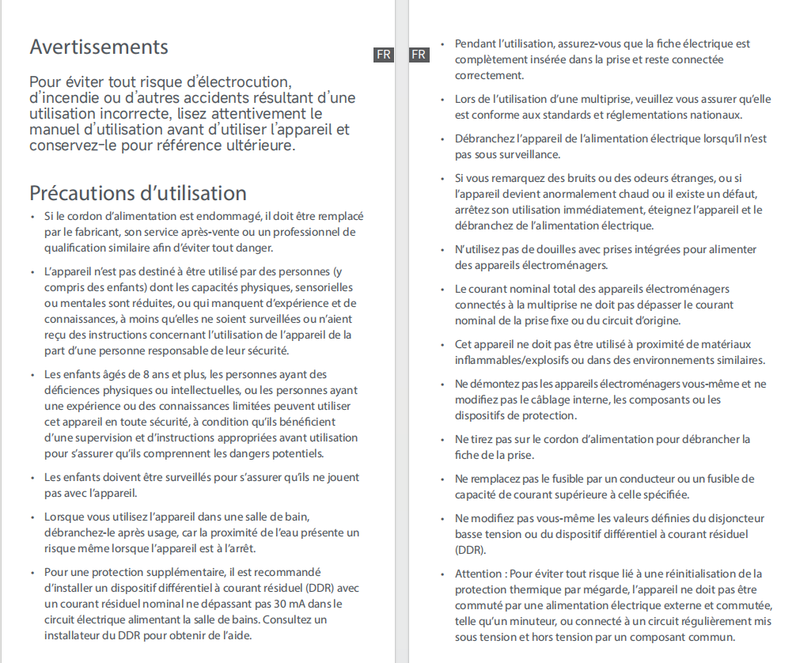 Avertissements et consignes de sécurité