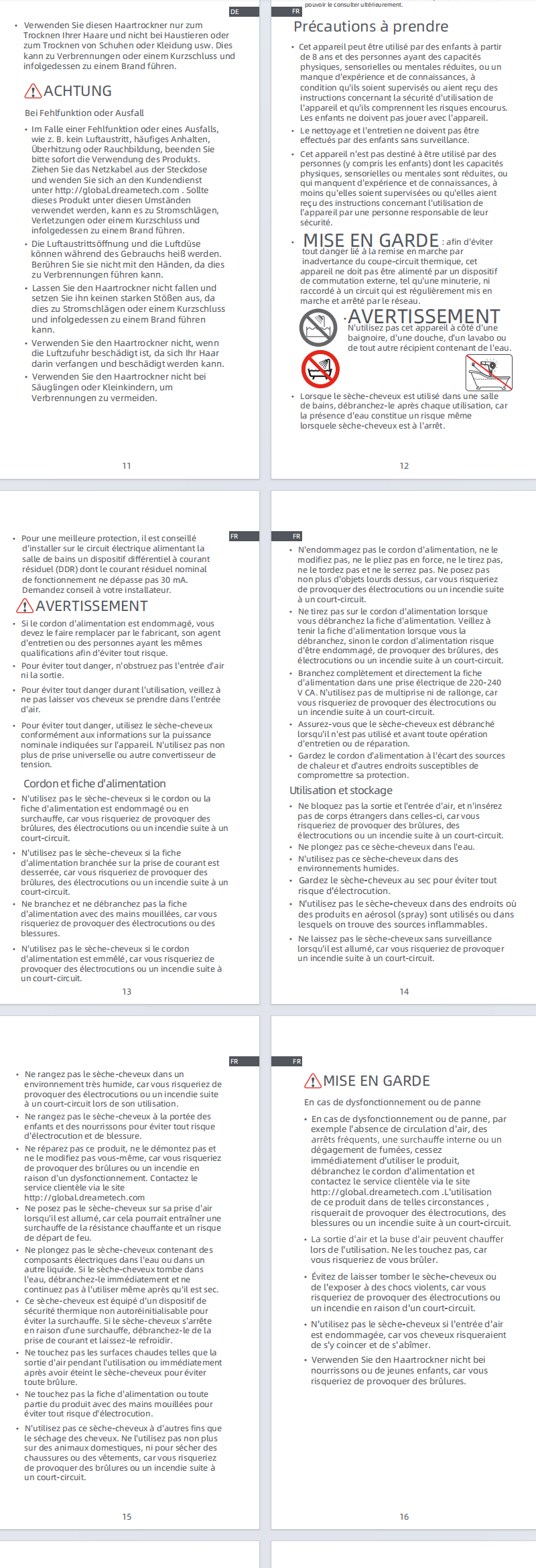 Avertissements et consignes de sécurité