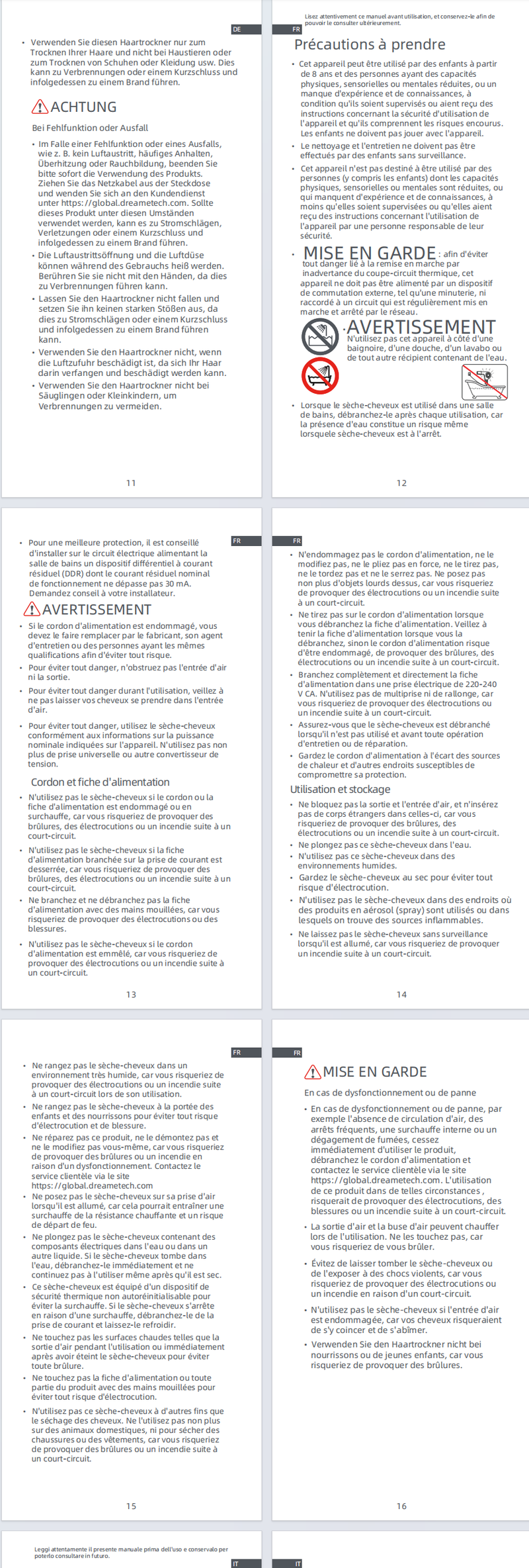 Avertissements et consignes de sécurité