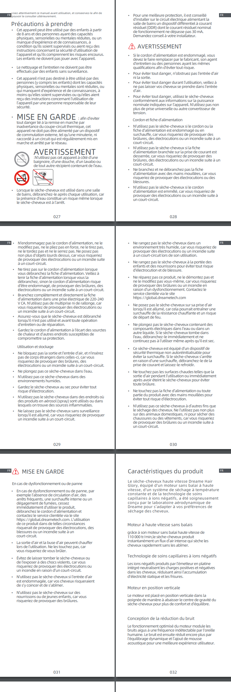 Avertissements et consignes de sécurité