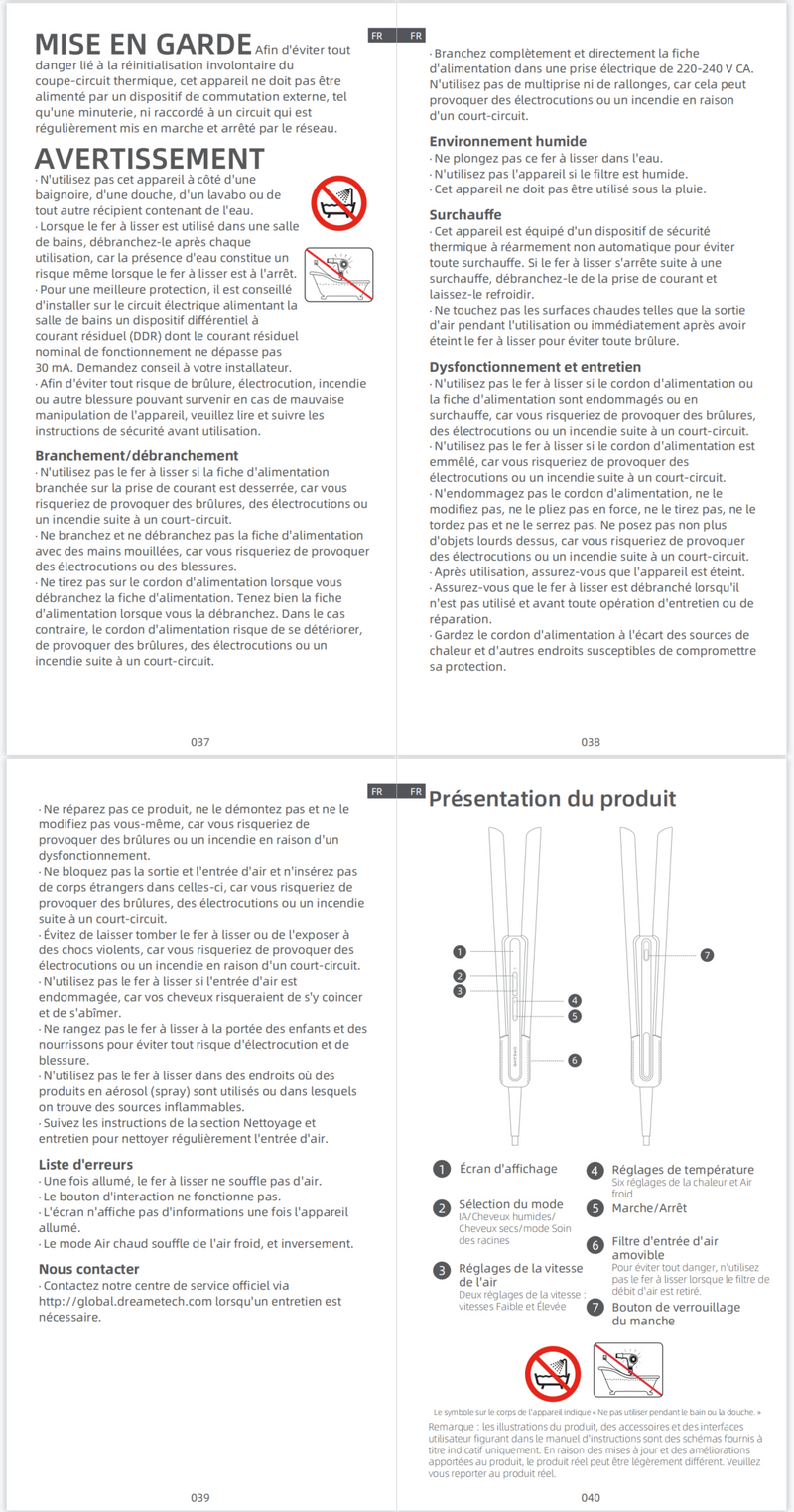 Avertissements et consignes de sécurité