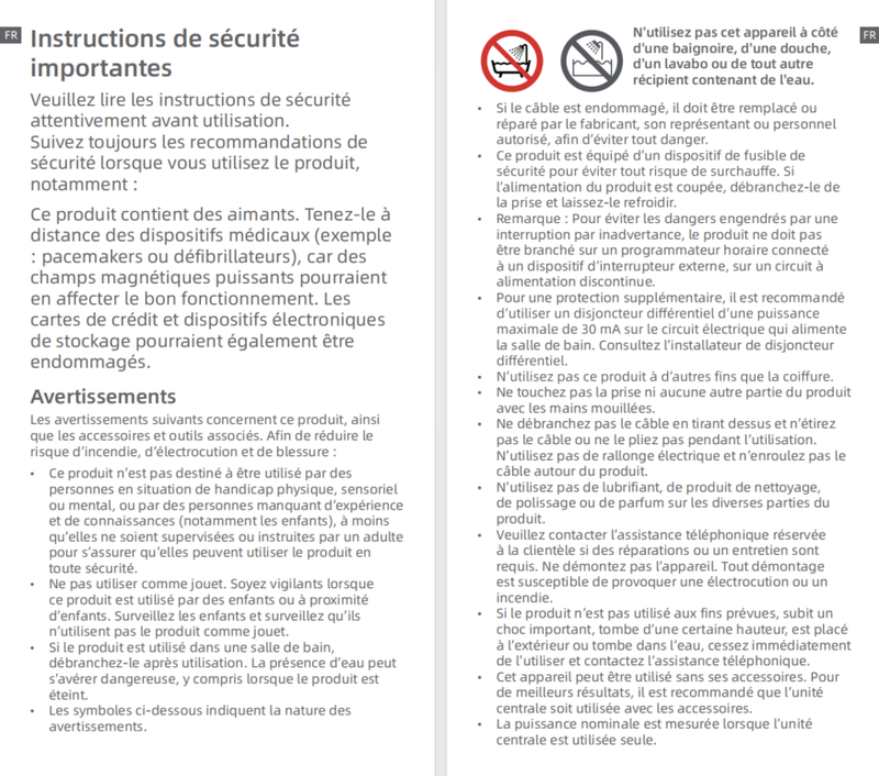 Avertissements et consignes de sécurité