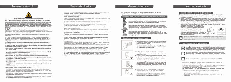 Avertissements et consignes de sécurité