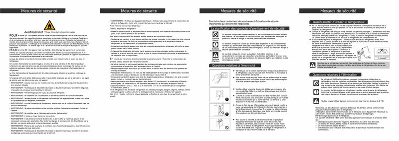 Avertissements et consignes de sécurité