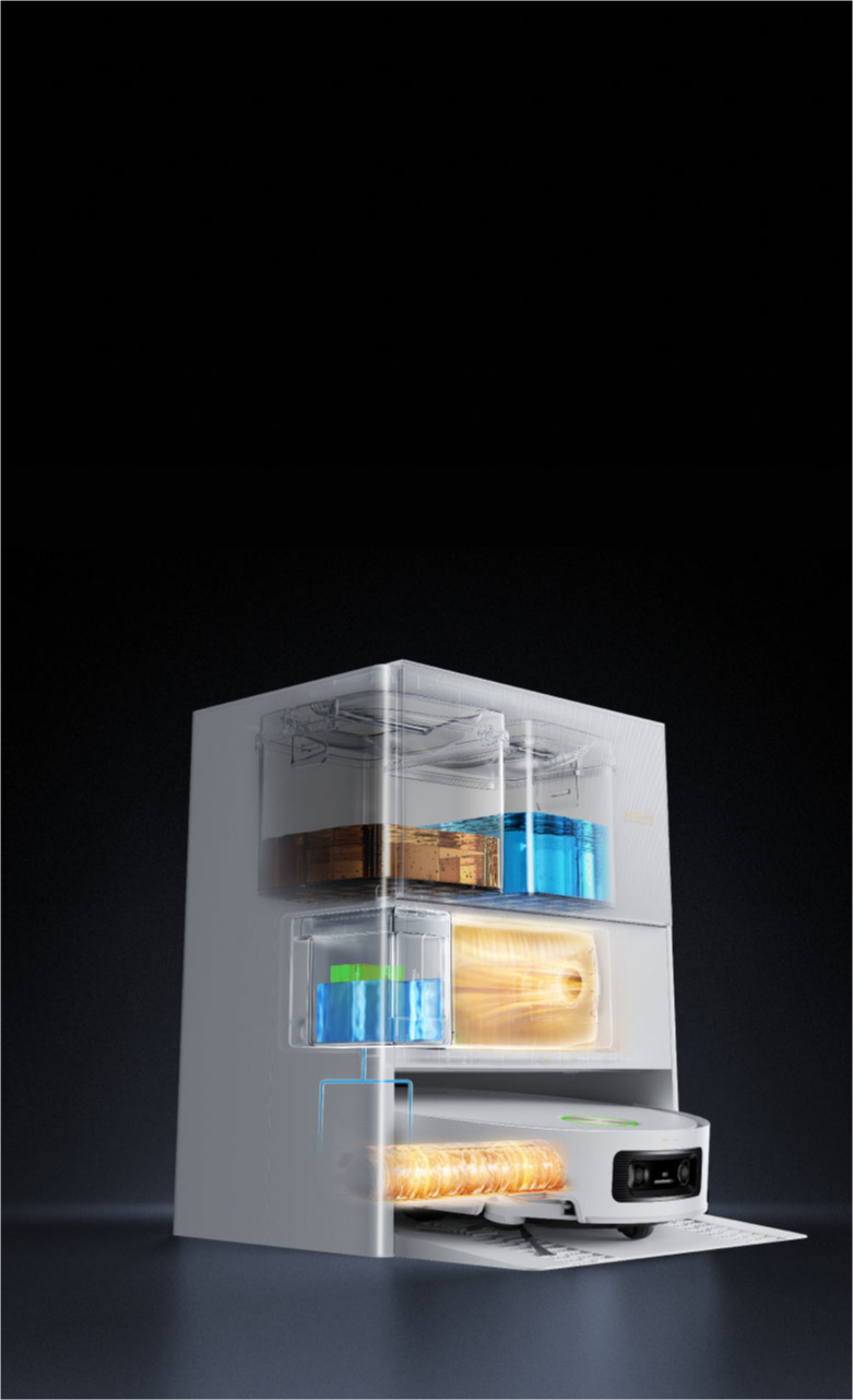 Dreame Aqua10 Ultra Roller Complete station de vidage automatique gère poussière eau et déchets pour un nettoyage mains libres