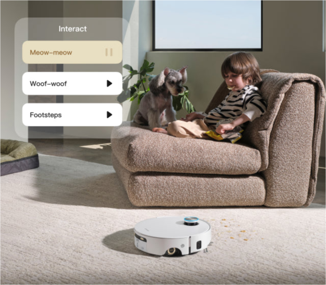 Dreame Aqua10 Ultra Roller Complete interaction vocale avec animaux via l’application mobile en temps réel