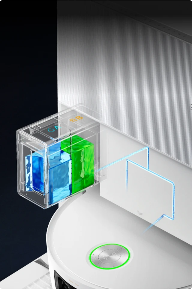 Dreame Aqua10 Ultra Roller Complete compartiment double solution sépare eau propre et sale