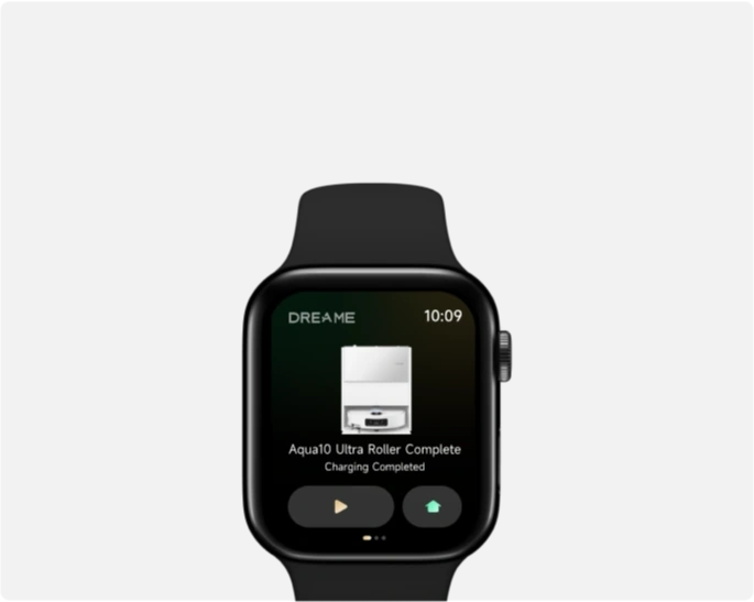 Dreame Aqua10 Ultra Roller Complete application Apple Watch pour contrôle de nettoyage à distance