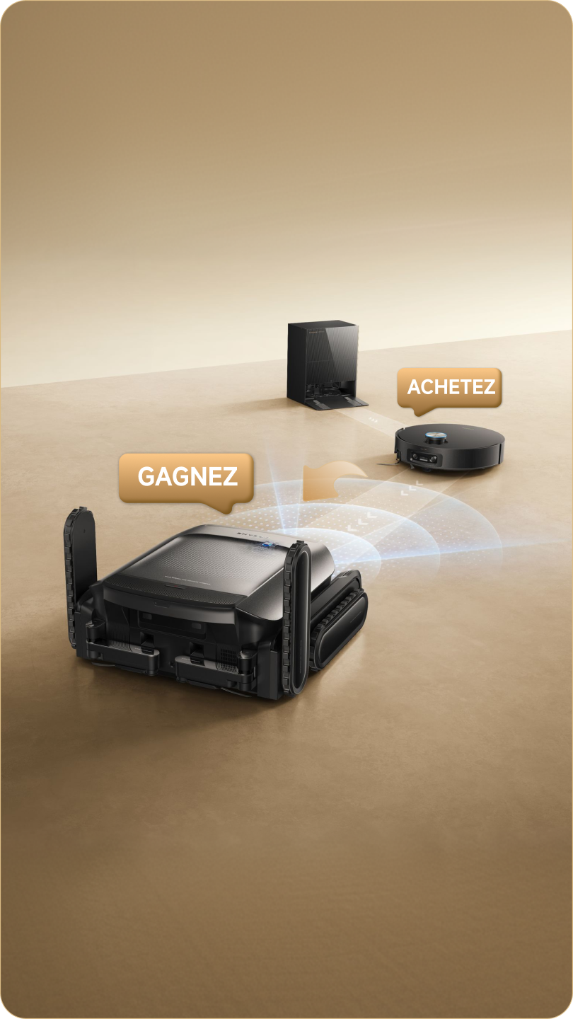 Promotion Dreame X60 Pro Ultra Complete avec chance gagner Cyber X et avantage nettoyage multi-niveaux pour acheteurs.