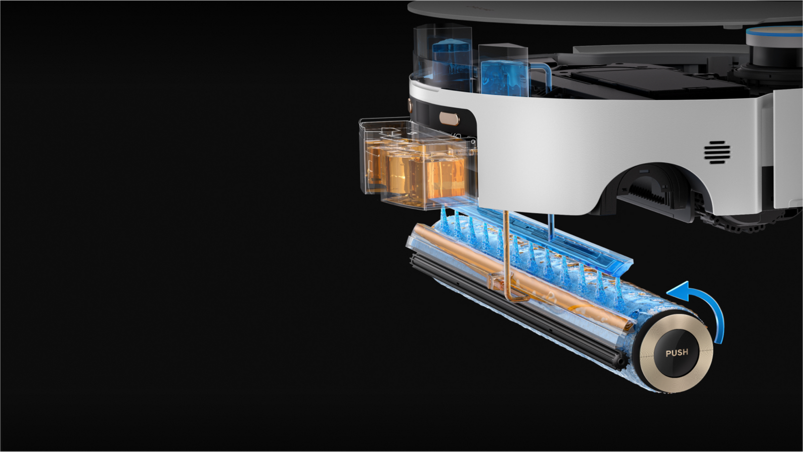 Dreame Aqua10 Ultra Roller Complete aspirateur robot laveur pulvérise de l’eau fraîche en temps réel pour un sol plus propre