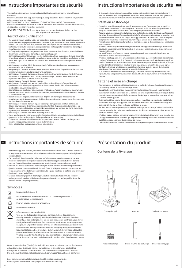 Avertissements et consignes de sécurité