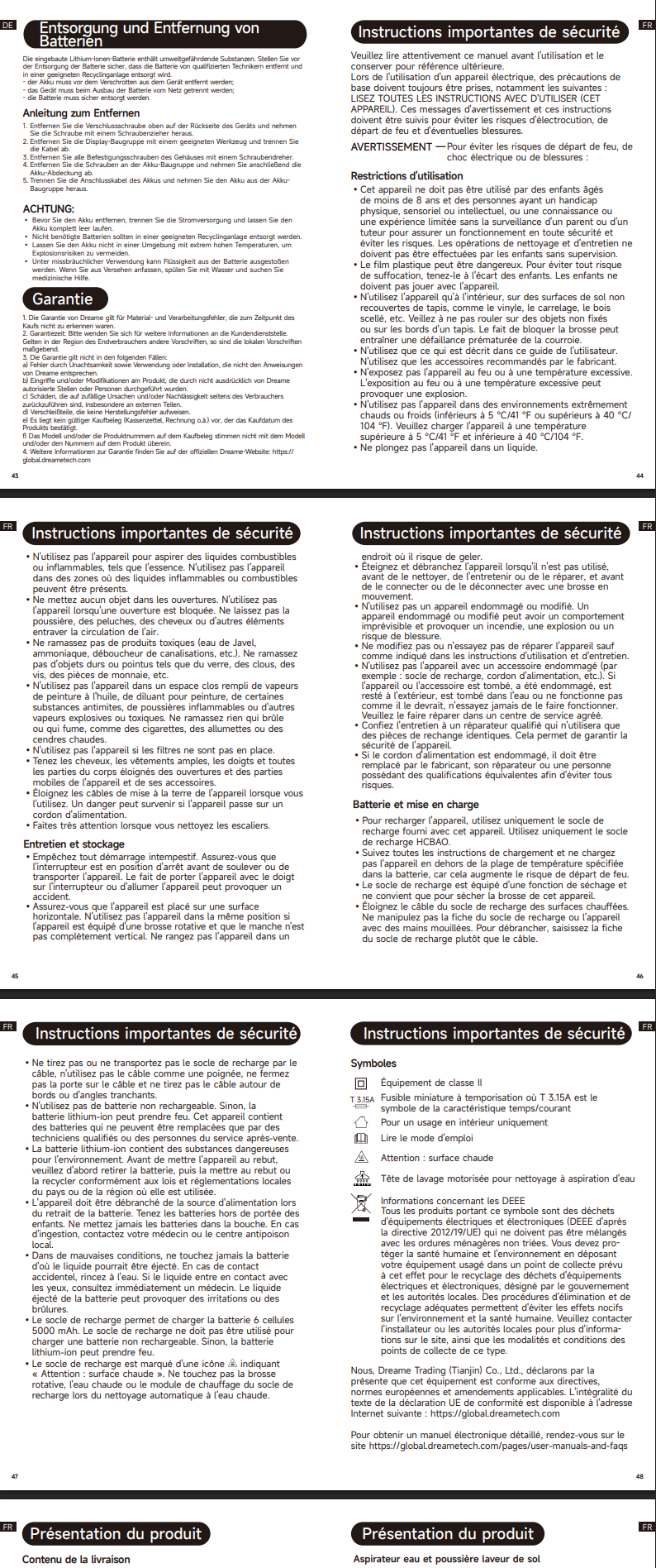 Avertissements et consignes de sécurité