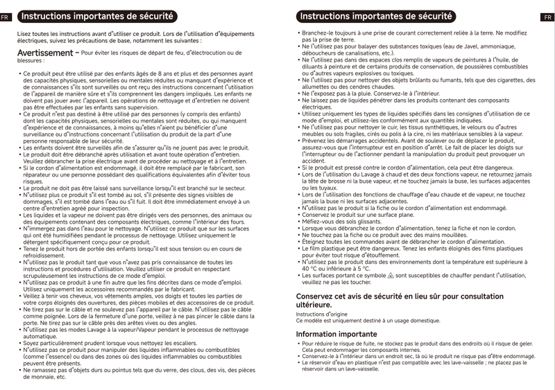 Avertissements et consignes de sécurité