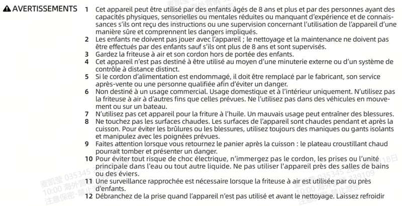 Avertissements et consignes de sécurité