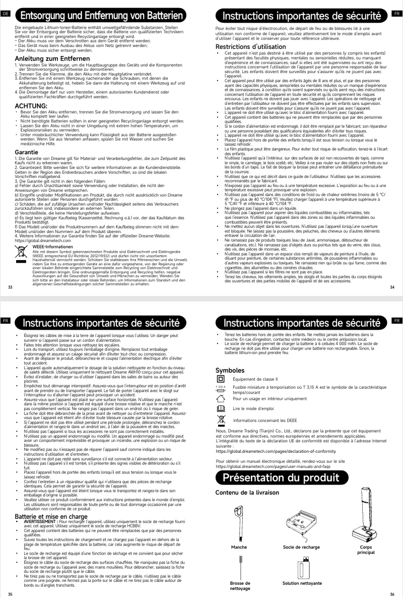 Avertissements et consignes de sécurité