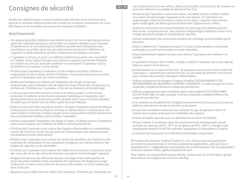 Avertissements et consignes de sécurité