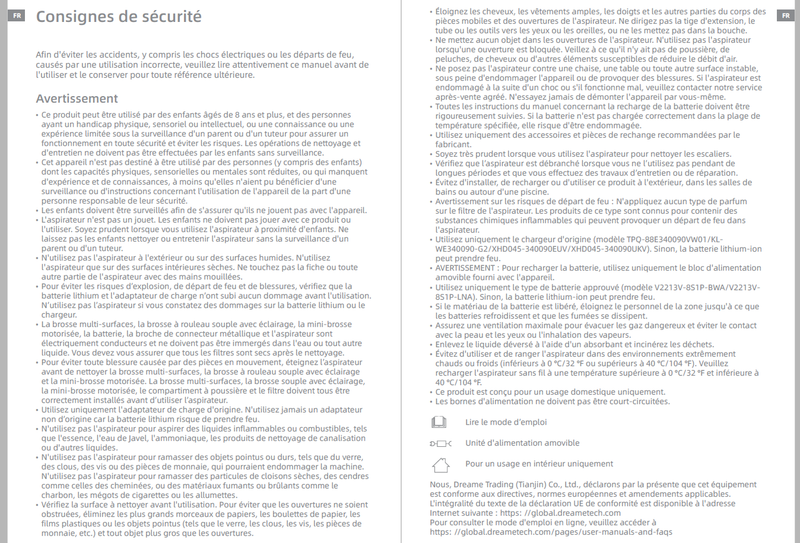 Avertissements et consignes de sécurité
