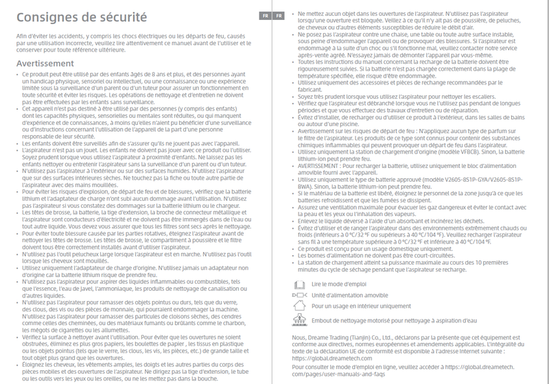 Avertissements et consignes de sécurité