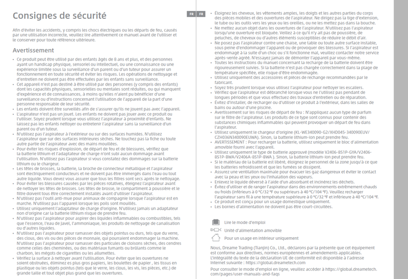 Avertissements et consignes de sécurité