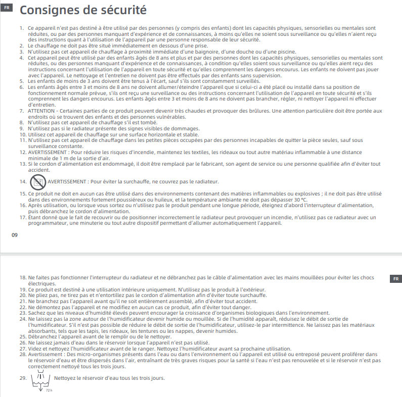 Avertissements et consignes de sécurité