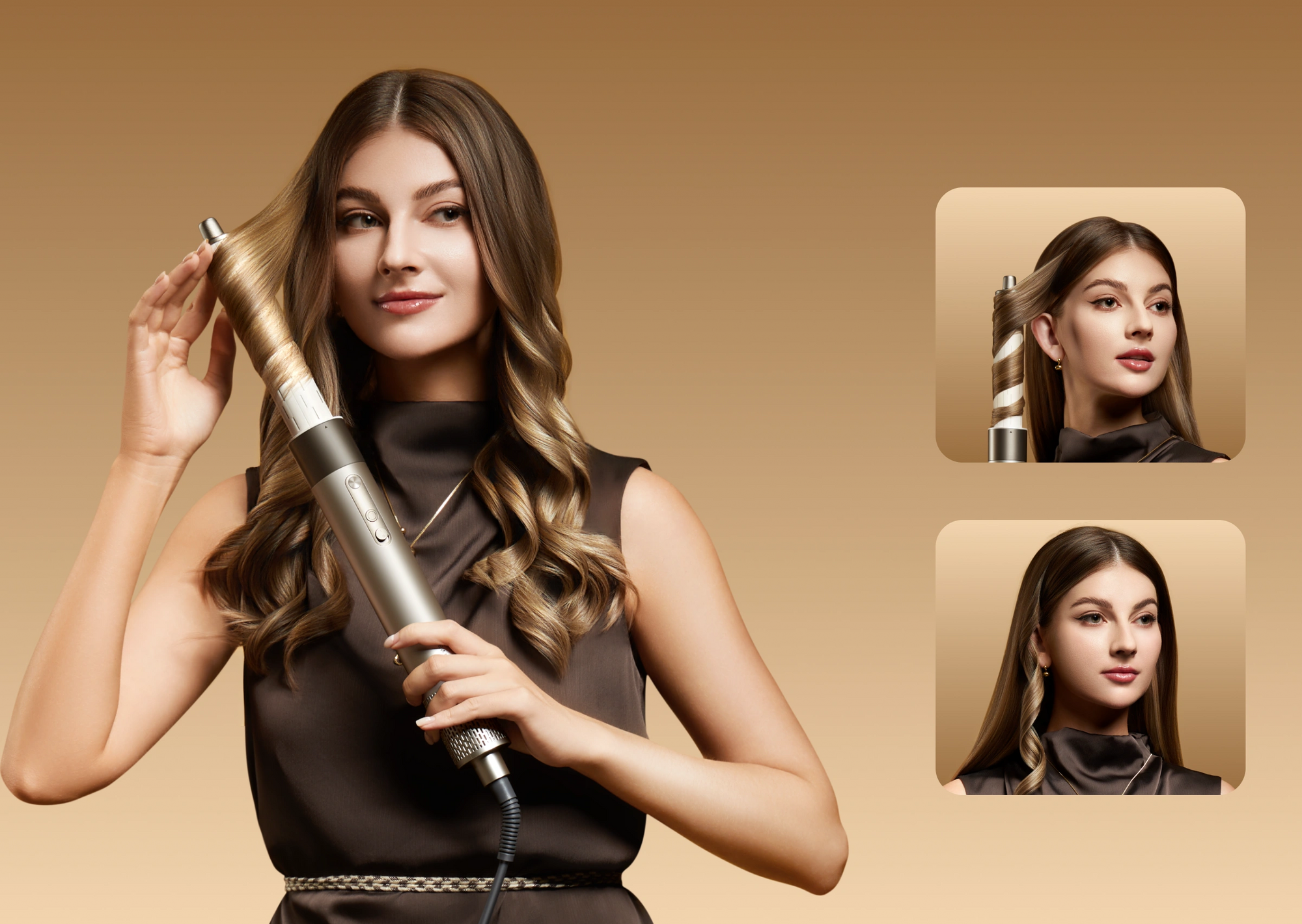 Dreame AirStyle Shine avec embouts doubles automatiques pour des boucles naturelles et volumineuses à basse température

