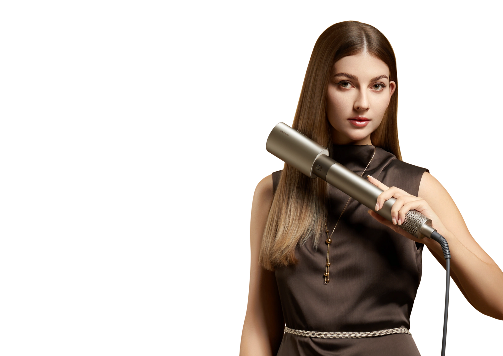 Dreame AirStyle Shine avec brosse lissante pour lisser les cheveux, réduire les frisottis et apporter du volume à la racine en une seule étape
