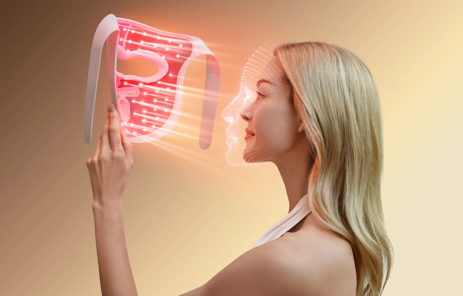 Dreame Chrona masque anti-âge à photons – LED indépendantes dans une chambre 3D pour des longueurs d'onde stables et hautement pures sur tout le visage.