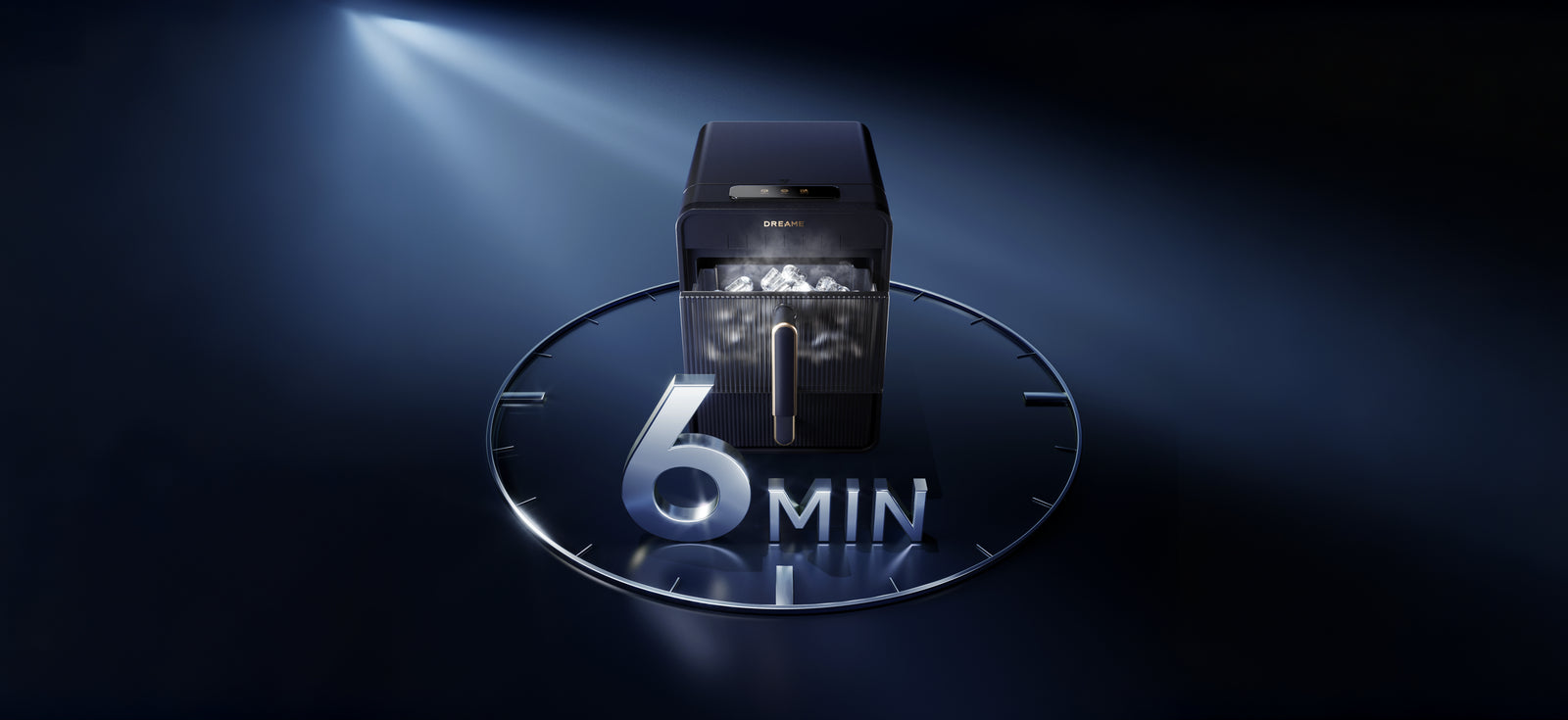 Machine à glaçons Dreame Aura – glaçons prêts en 6 minutes pour répondre instantanément à vos envies de fraîcheur.
