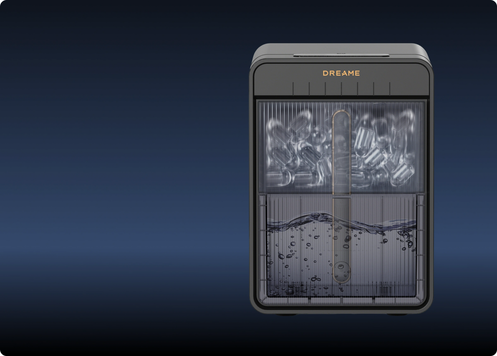 La machine à glaçons Dreame Aura, avec son réservoir et son panier indépendants, garantit des glaçons toujours frais et parfaitement hygiéniques.
