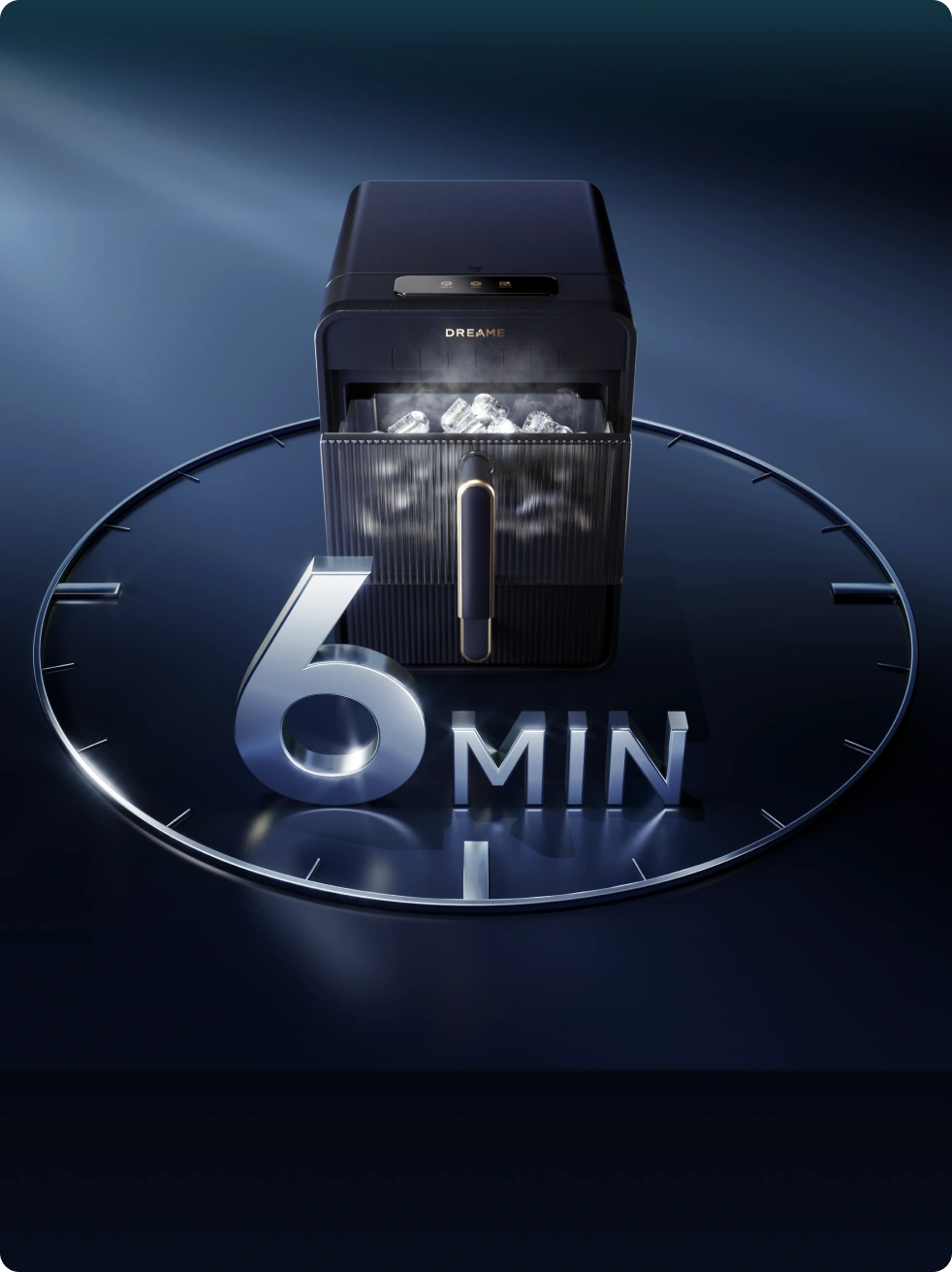 Machine à glaçons Dreame Aura, glaçons prêts en 6 minutes pour répondre instantanément à vos besoins de rafraîchissement.