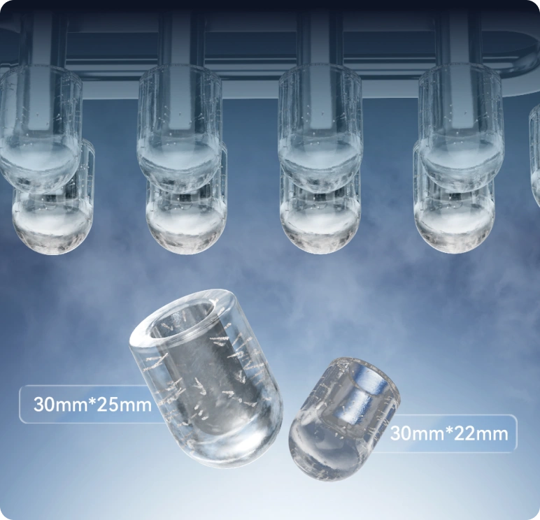 Machine à glaçons Dreame Aura, deux tailles de glaçons bullet pour s’adapter à toutes vos boissons.