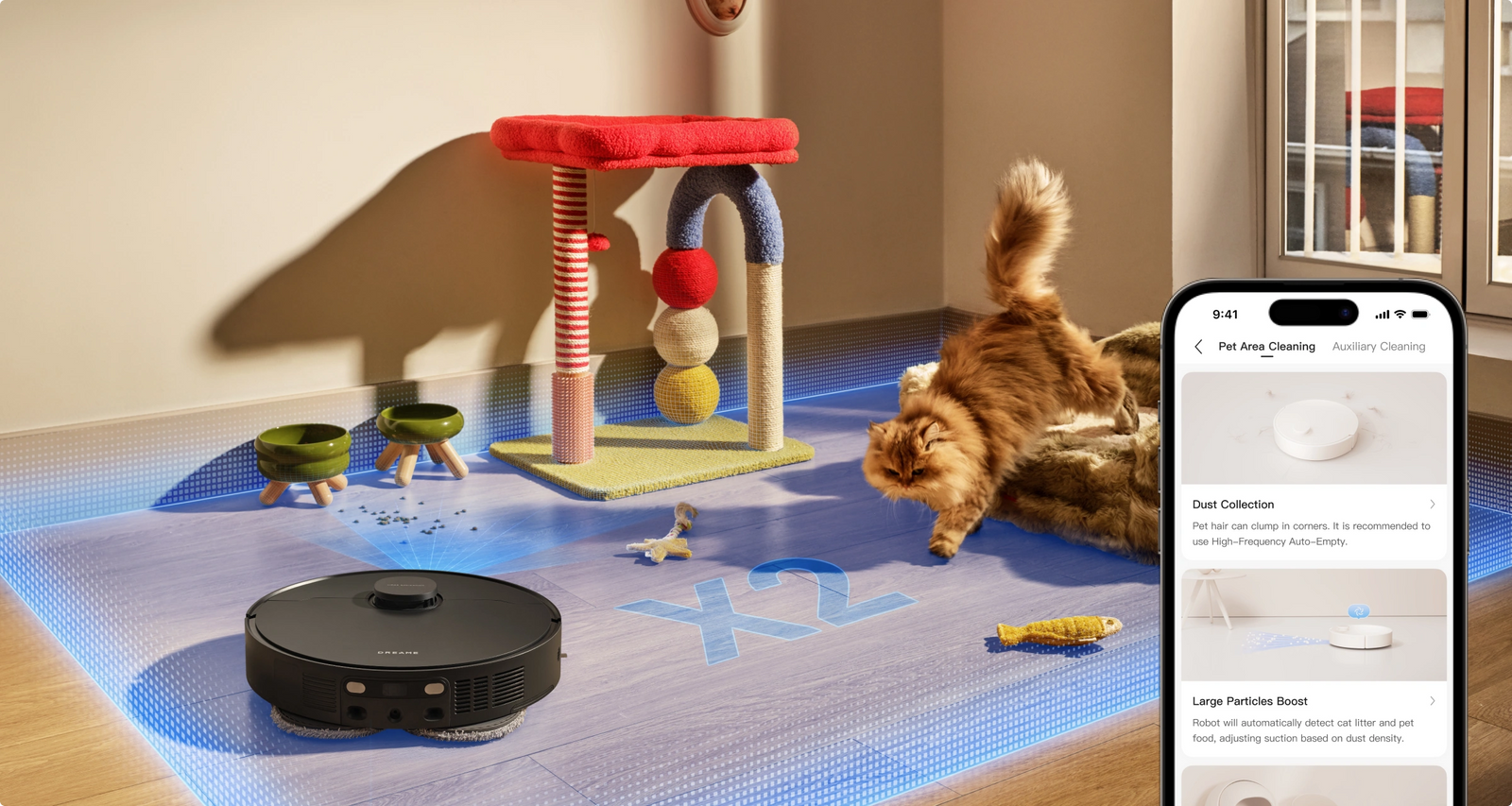 Personnalisation du nettoyage des zones où évoluent vos animaux