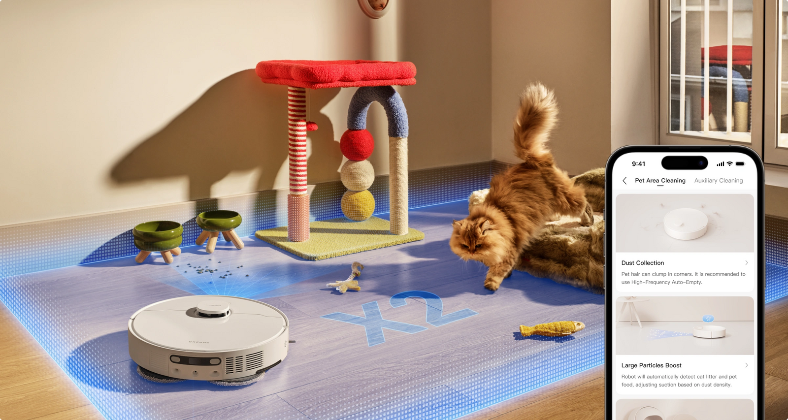 Personnalisation du nettoyage des zones où évoluent vos animaux