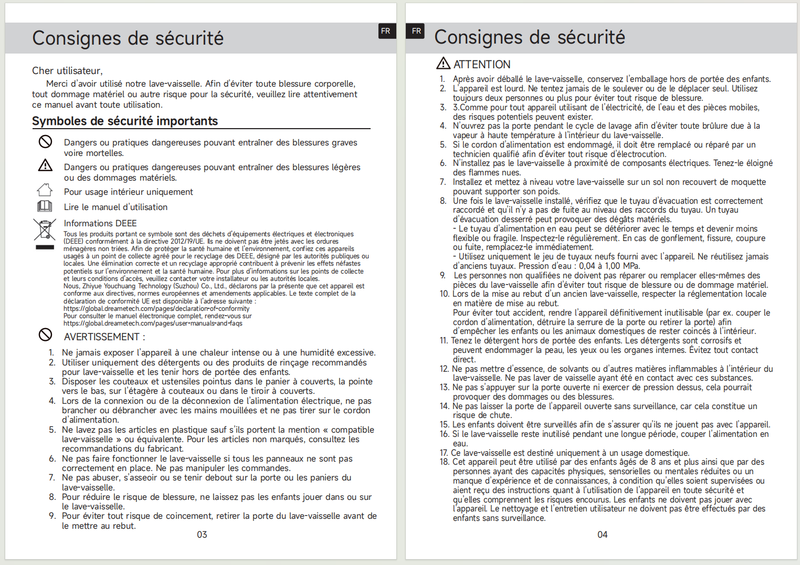 Avertissements et consignes de sécurité