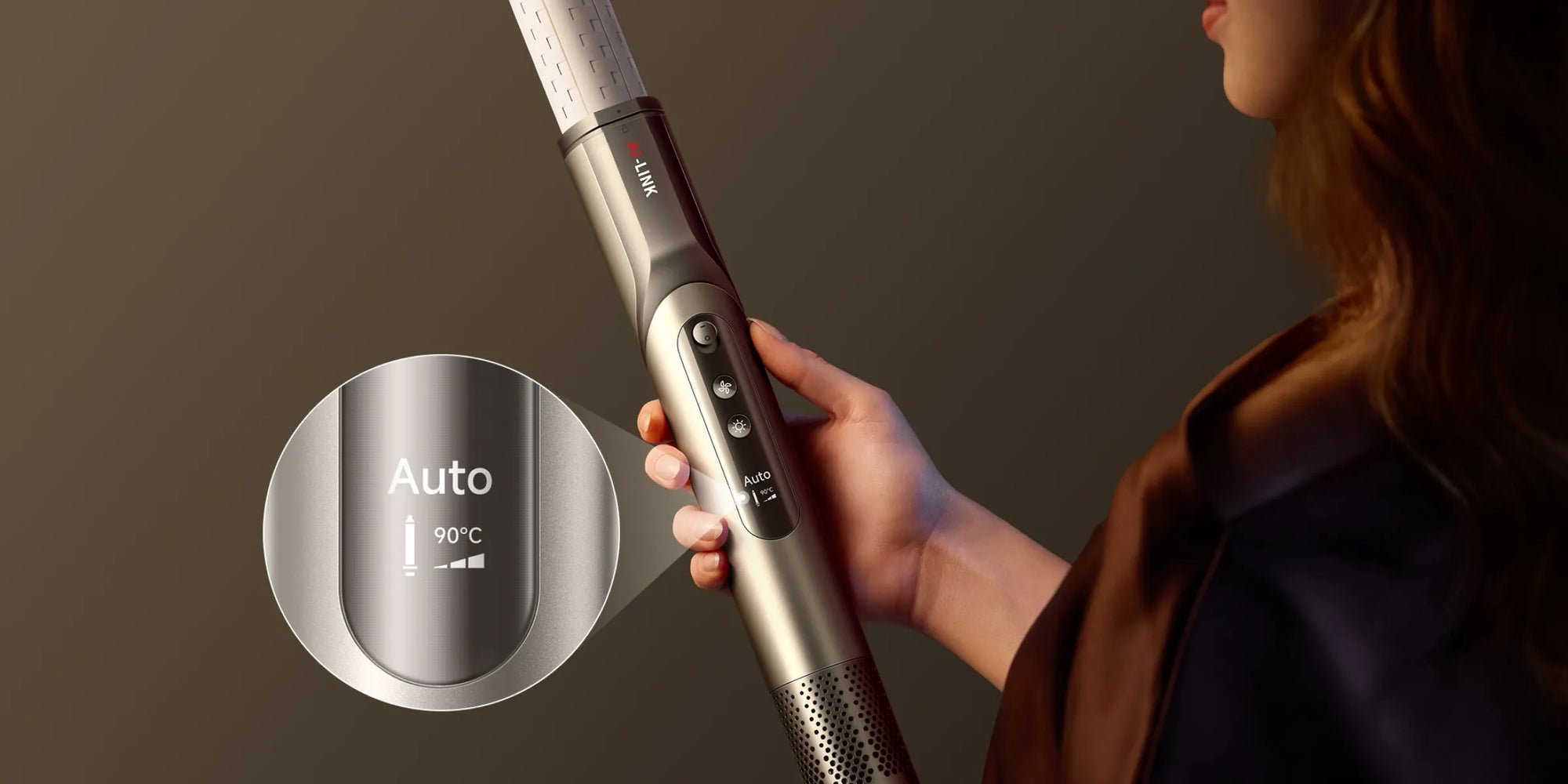 Sèche-cheveux Dreame Dazzle avec 3 réglages de température et de débit d’air pour un coiffage personnalisé.
