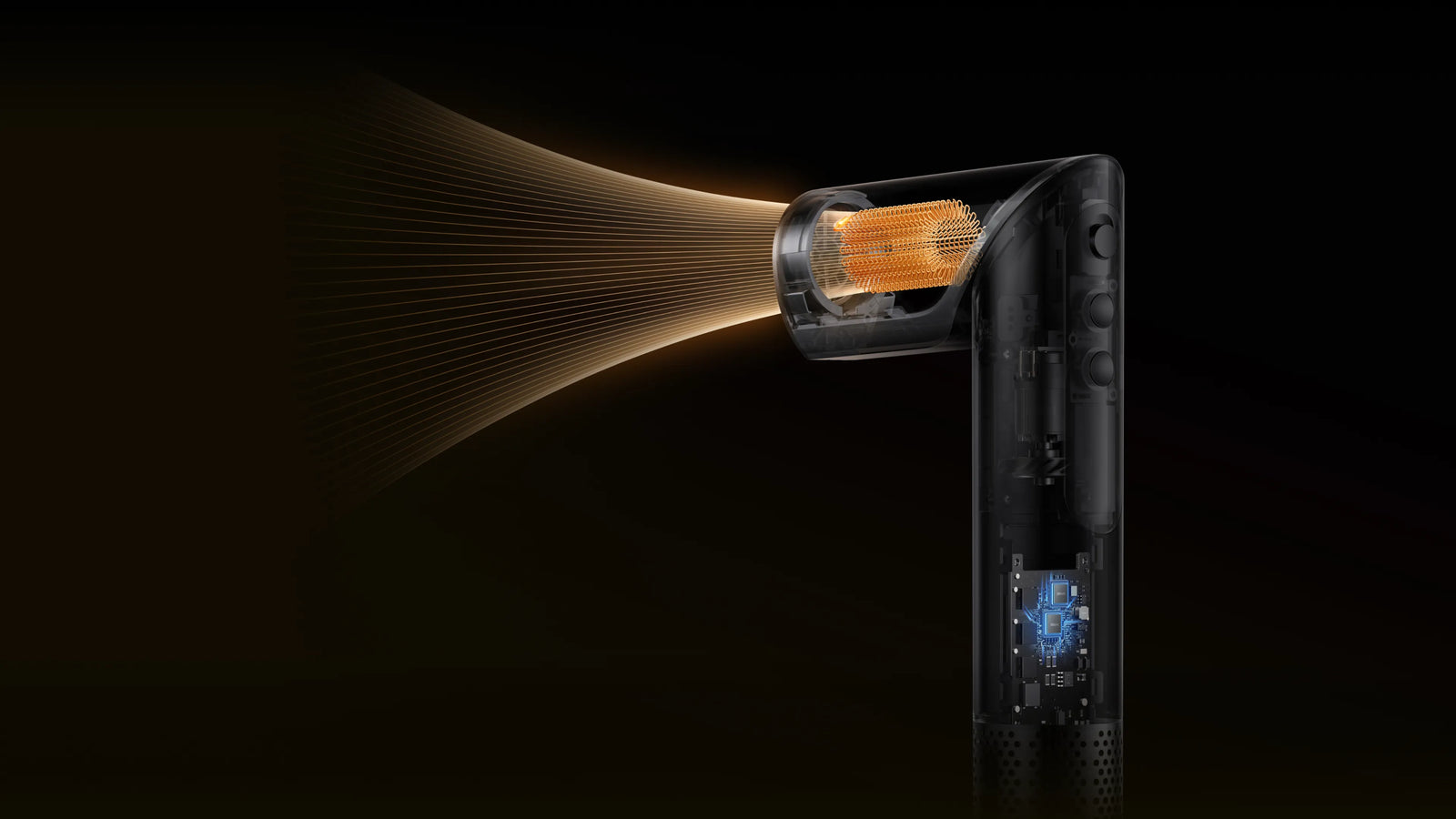 Sèche-cheveux Dreame Dazzle avec contrôle de température NTC pour une chaleur constante et sécurisée.
