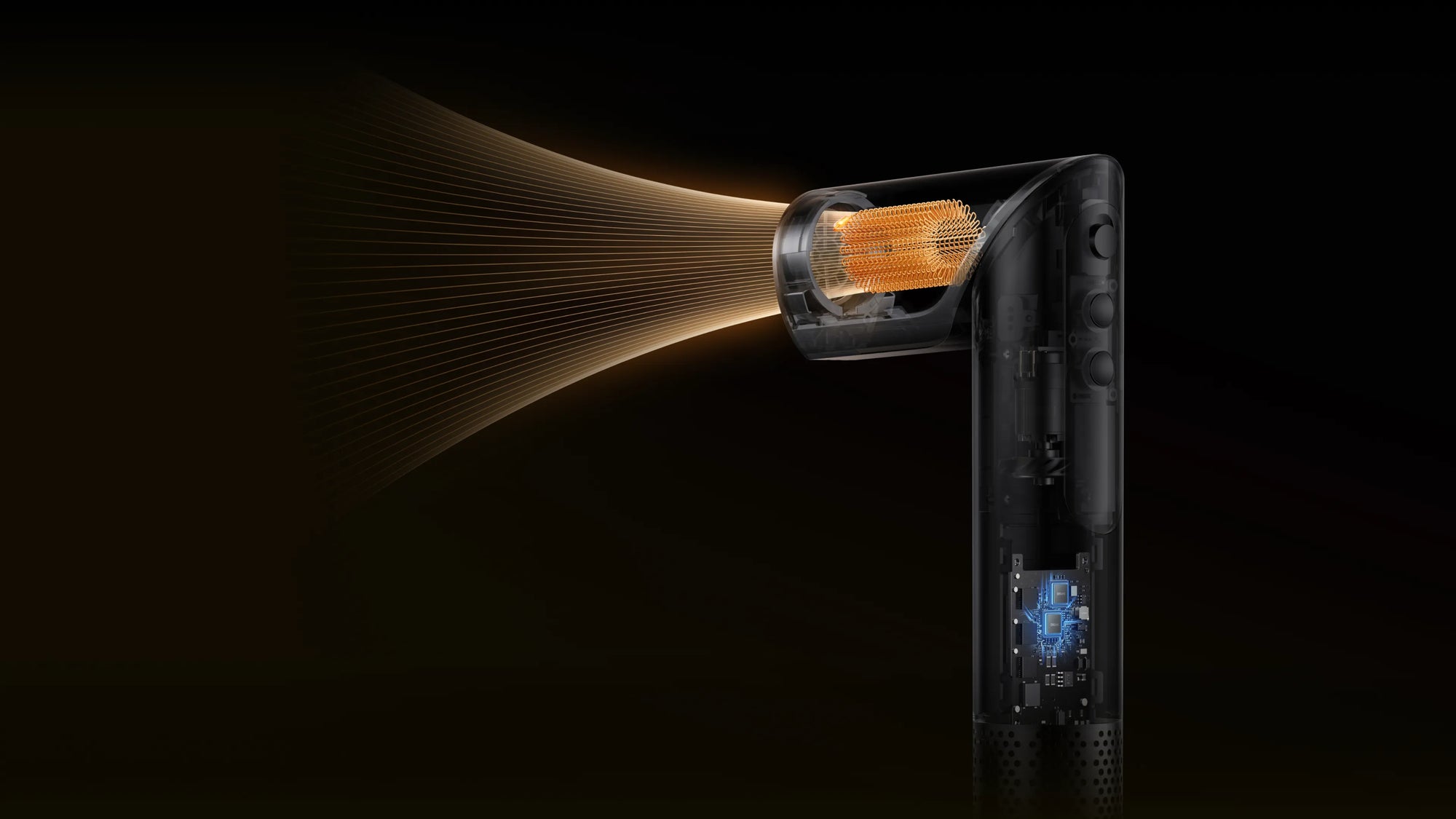 Sèche-cheveux Dreame Dazzle avec contrôle de température NTC pour une chaleur constante et sécurisée.
