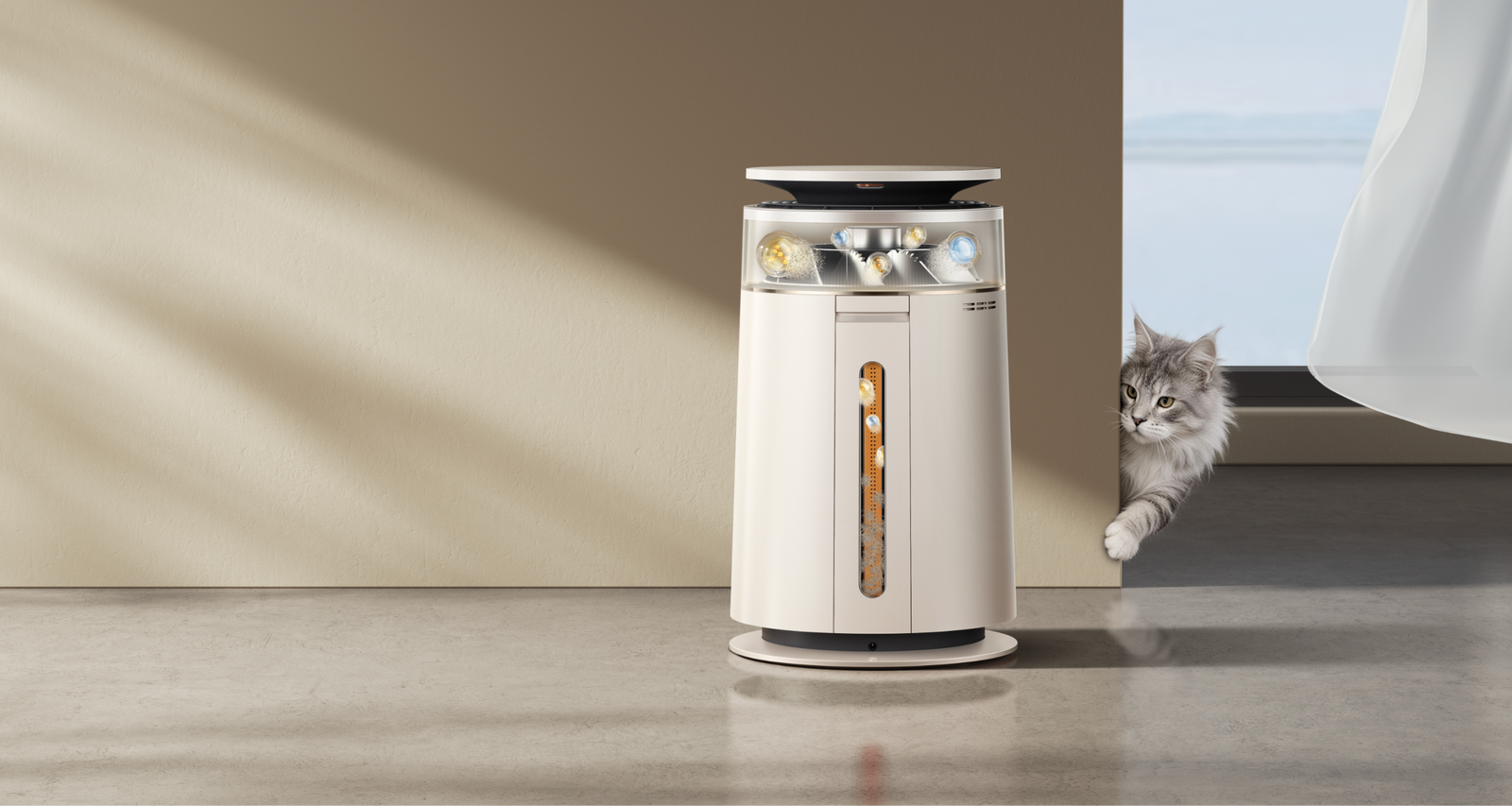Le bac à poils de 0,46 L du Dreame FP10 Purificateur d'air pour animaux offre une réduction bactérienne de 99,99 % et virale de 99,98 %.