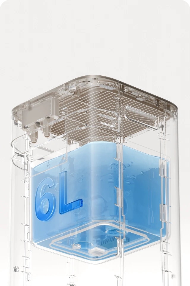 Réservoir grande capacité de 6 l et performance durable