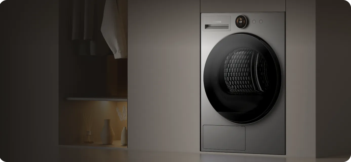 Dreame AI Dual Inverter Dryer L9 design minimaliste s’intègre dans un meuble de 700 mm