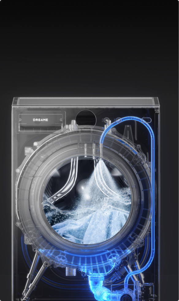 Dreame AI Inverter Washer L9 pulvérisation en circulation avec pompe pour répartition homogène de la lessive