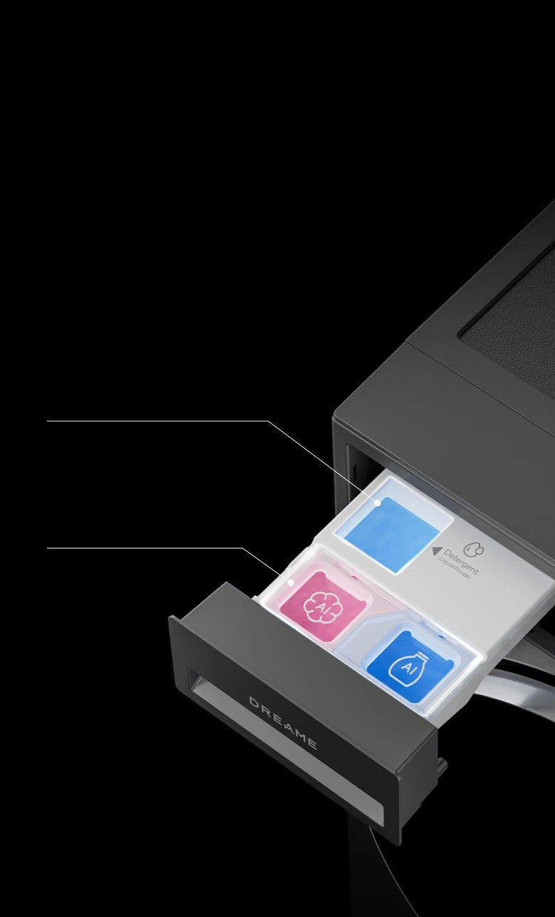 Dreame AI Inverter Washer L9 tiroir de dosage intelligent avec auto-nettoyage et dosage précis par IA du détergent