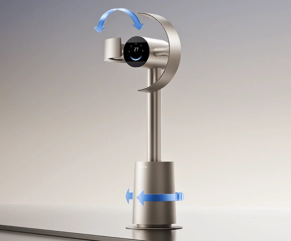Dreame MF10 Ventilateur sans pales: couverture 180° horizontale, 90° verticale et 270° en 3D pour diffuser l'air dans toute la pièce.