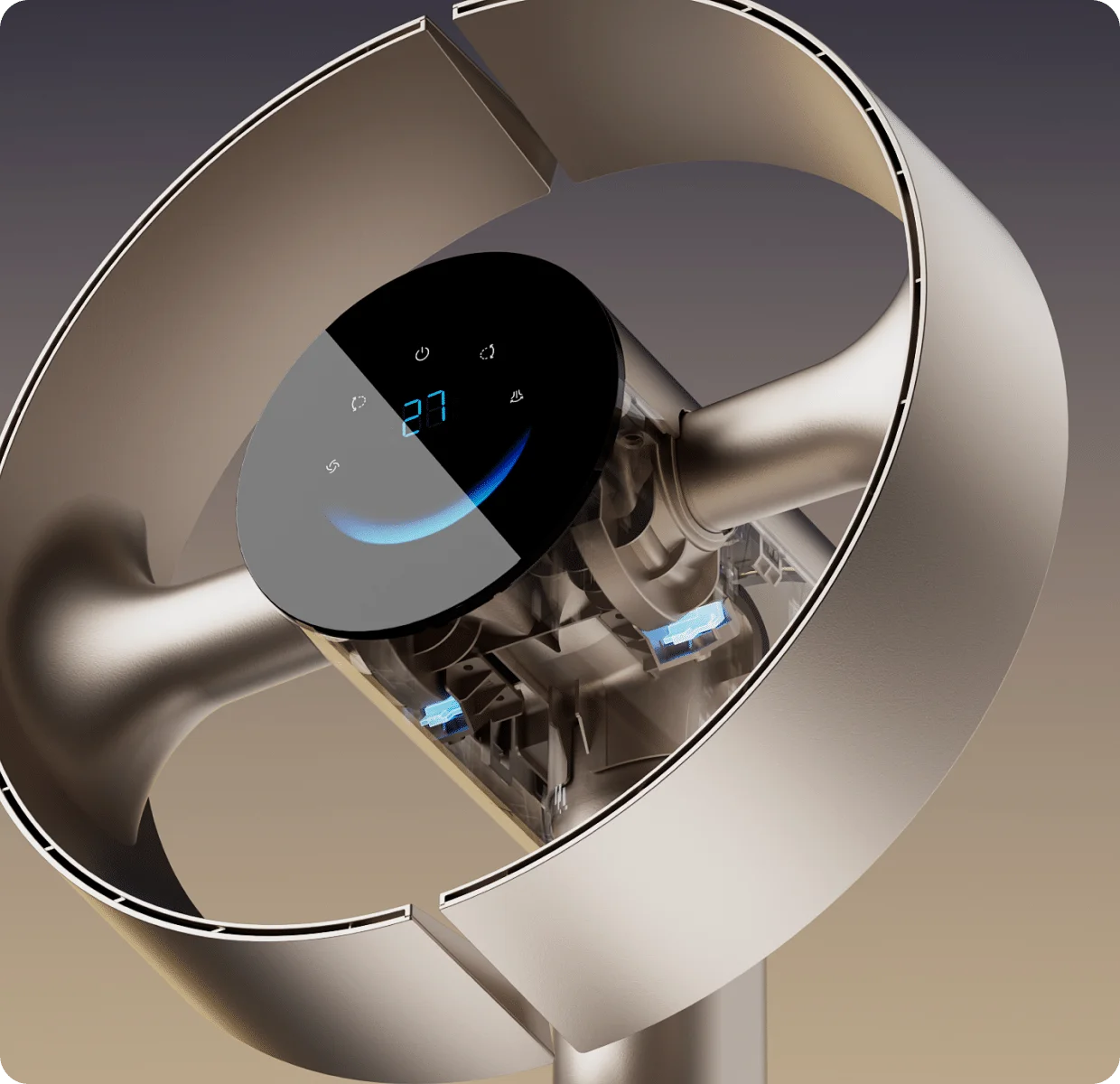 Les capteurs optiques haute sensibilité du Dreame MF10 Ventilateur sans pales maintiennent les deux ailes parfaitement synchronisées pour un débit stable et continu.